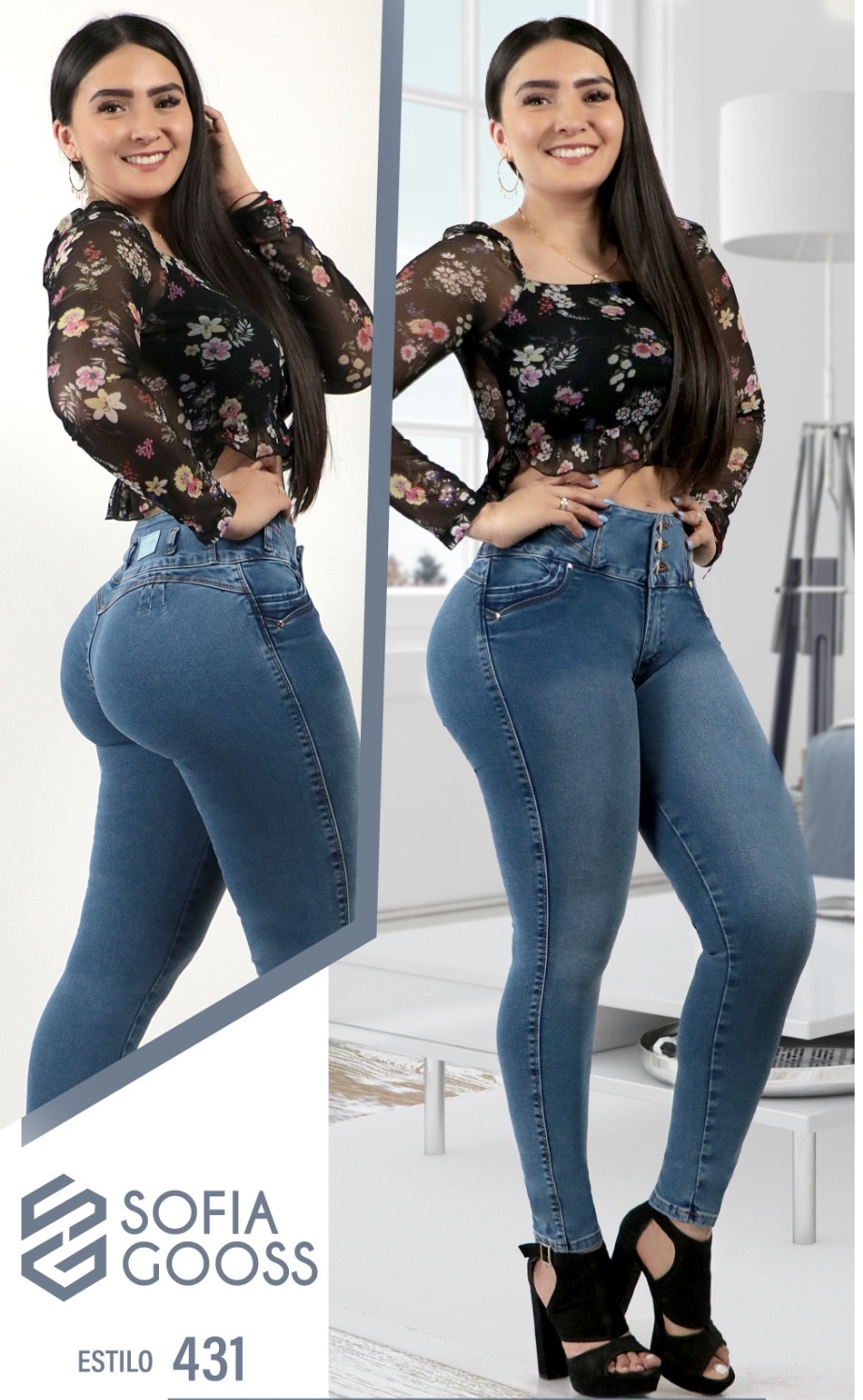 Jeans Corte Colombiano Negro